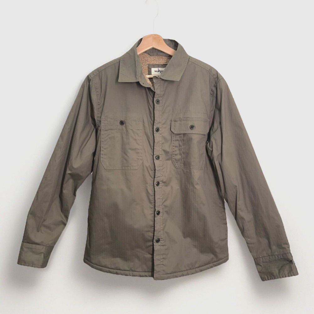 Taylor Stitch The Fender Dry Wax Jacket Mens 40 (M) Brown Sherpa Lined Button Up